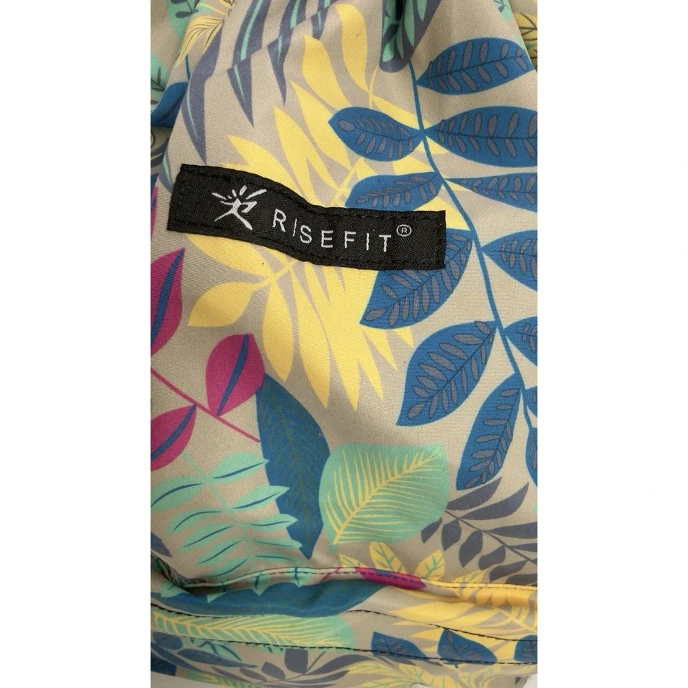Risefit Drawstring Backpack Tropical Leaf Floral Cinch Bag Gym Sports Travel